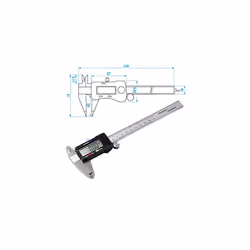 Digital Micrometer - Digital Caliper Vernier Electronic Gauge Tool - LCD Display, 150mm