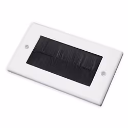 White Double Gang Faceplate with Black BrushWPB100 - Double white flush outlet with black brushesFacilitates new and tidy cab ...
