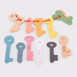 Tickit Rainbow Wooden Keys, 0.83 yr(s), Wood, Multicolour, Wood
