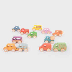 Tickit Rainbow Wooden Vehicles Set