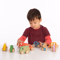 Tickit Rainbow Wooden Vehicles Set