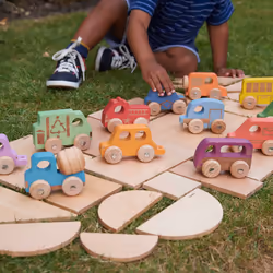 Tickit Rainbow Wooden Vehicles Set