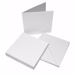 Craft UK 863 8 x 8 inch Card and Envelope pack of 25 - White