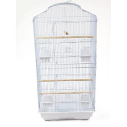 Metal Bird cage in White for Budgie Canary Parakeet Cockatiel Finch