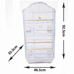Metal Bird cage in White for Budgie Canary Parakeet Cockatiel Finch
