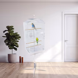 Metal Bird cage in White for Budgie Canary Parakeet Cockatiel Finch