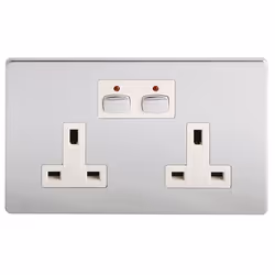 Mi|Home Smart Double Socket (Chrome)T he MiHome Double Wall Sockets is a radio controlled unit with individual power switchin ...