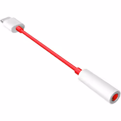 Official OnePlus USB-C to Digital Audio 3.5mm Headphone Jack Adapter - Red (Bulk Packed)