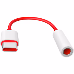 Official OnePlus USB-C to Digital Audio 3.5mm Headphone Jack Adapter - Red (Bulk Packed)