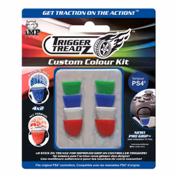 Trigger Treadz 5060176365018, PlayStation 4, Action grip, Blue, Red, White, Rubber, 8 pc(s), Blister