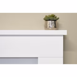 Adam Lomond Fireplace Suite in Pure White with Helios Electric Fire in Brushed Steel, 39 Inch