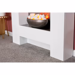 Adam Cubist Electric Fireplace Suite in White, 36 Inch