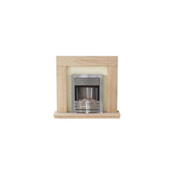 Adam Malmo Electric Fireplace Suite Oak with Helios Electric Fire, 2000 Watt