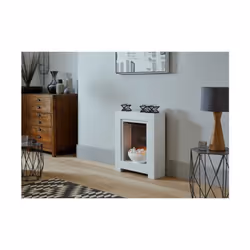 Adam Monet Fireplace Suite in Pure White with Electric Fire, 23 Inch