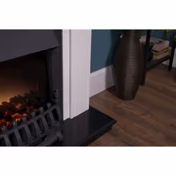 Adam Georgian Fireplace Suite in Pure White with Blenheim Electric Fire in Black, 39 Inch