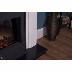 Adam Georgian Fireplace Suite in Pure White with Oslo Electric Fire in Black, 39 Inch