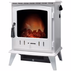 Adam Aviemore Electric Stove in Pure White Enamel
