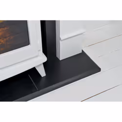 Adam Oxford Stove Suite in Pure White with Woodhouse White Electric Stove, 48 Inch