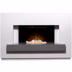 Adam 21709, Freestanding fireplace, Closed, Electric, Grey, White, Indoor, Stone