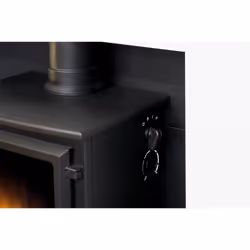 Adam Chester Fireplace in Pure White with Hudson Electric Stove in Black, 39 Inch
