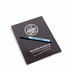 Magic Whiteboard A5 Wirebound Hard Cover Reusable Notebook Plain 40 Pa