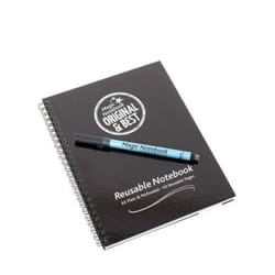 Magic Whiteboard A5 Wirebound Hard Cover Reusable Notebook Plain 40 Pa