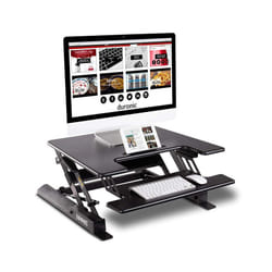 Duronic DM05D19 Sit-Stand Workstation, 72x56cm Desk Platform, Height Adjustable Desktop 16-42cm, Ergonomic Desktop Table Converter (black)