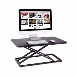 Duronic DM05D20 Sit-Stand Workstation, 74x45cm Desk Platform, Height Adjustable Desktop 5-41cm, Ergonomic Desktop Table Conve ...