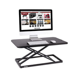 Duronic DM05D20 Sit-Stand Workstation, 74x45cm Desk Platform, Height Adjustable Desktop 5-41cm, Ergonomic Desktop Table Converter (black)