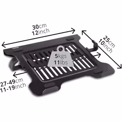 Duronic DML7 Laptop Attachment Stand, Support Tray for Laptop, Tablet or MacBook, VESA 75/100, 5kg Capacity, For Duronic Desk Mounts (Black)