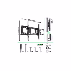 Duronic TV Bracket TVB103M | Wall Mount for 33-65 Television Screen | Tilting Action -12/+6 | VESA Fits Up to 600x400mm | Fixing for Flat Scr