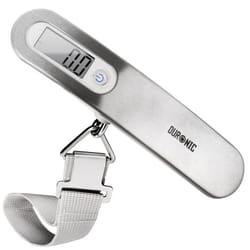 Duronic LS1013 Digital Luggage Scales, Weighs Suitcases, Cabin Bags & Backpacks, 50kg Capacity, Compact, Ideal for Air Flight/Travel/Holiday (silver)