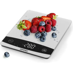 Duronic Digital Kitchen Scales KS1009 | Silver Design with Glass Platform | 10kg Capacity | Clear LCD Display | Add & Weigh...