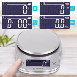 Duronic KS5000 SR/SS Digital Kitchen Scales, 2L Weighing Bowl, 5kg Capacity, LCD Backlit Display, Add & Weigh Tare Function, 1g Precision (Silver) - Additional view 4