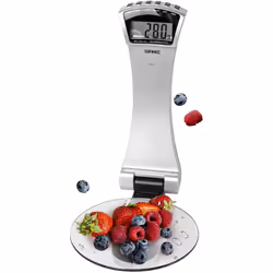 Duronic KS4000 Digital Wall Mounted Kitchen Scales, Glass Platform, 3kg Capacity, LCD Display, Add & Weigh Tare, 1g Precision ...