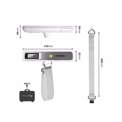 Duronic LS1019 Digital Luggage Scales, Weighs Suitcases, Cabin Bags & Backpacks, 50kg Capacity, Programmable, For Air Flight/Travel/Holiday (white)