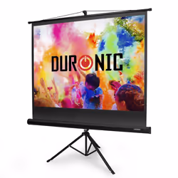 Duronic TPS60/43 60" Tripod Projector Screen, 60 Inch Freestanding HD Projector Screen, 4:3 Ratio, White +1 Gain Factor (122x ...
