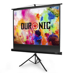 Duronic TPS60/43 60" Tripod Projector Screen, 60 Inch Freestanding HD Projector Screen, 4:3 Ratio, White +1 Gain Factor (122x91cm/48x36in)