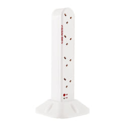 Duronic ST8W - 8 Way 2 Metre Surge Tower Extension Lead Socket - Engineered To Tell You When Its Surge Protected - White