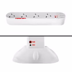 Duronic ST8W - 8 Way 2 Metre Surge Tower Extension Lead Socket - Engineered To Tell You When Its Surge Protected - White