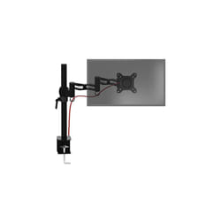 Duronic Single Monitor Arm Stand DM351X3 BK | PC Desk Mount | BLACK | Aluminium | Height Adjustable | For One 13-27 LED LCD Screen | VESA 75/100