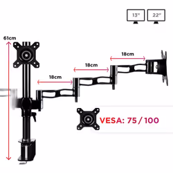 Duronic DM353 Triple Three LCD LED Desk Mount Arm Monitor Stand Bracket