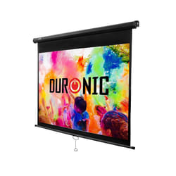 Duronic MPS80/43 80" Manual Projector Screen, 80 Inch Wall Mountable HD Projector Screen, 4:3 Ratio, White +1 Gain Factor (163x122cm/64x48in)
