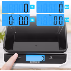 Duronic KS100 /BK Digital Kitchen Scales, 1.2L Weighing Bowl, 5kg Capacity, LCD Backlit Display, Add & Weigh Tare Function, 1g Precision (Black/White) - Additional view 4