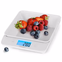 Duronic KS100 /WH Digital Kitchen Scales, 1.2L Weighing Bowl, 5kg Capacity, LCD Backlit Display, Add & Weigh Tare Function, 1 ...