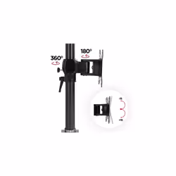 Duronic Single Monitor Arm Stand DM351X1 | PC Desk Mount | BLACK | Aluminium | Height Adjustable | For One 13-27 Inch LED LCD Screen | VESA 75/10 - Additional view 4