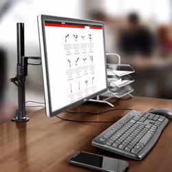 Duronic DM351X2 PC Monitor Arm Stand Desk Mount Bracket Clamp Single LCD