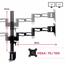 Duronic DM354 Quad Four LCD LED Desk Mount Arm Monitor Stand Bracket