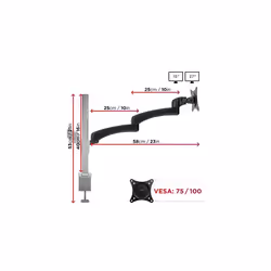 Duronic Monitor Arm Stand DM452 | Double PC Desk Mount | Solid Steel | Height Adjustable | For Two 15-27 LED LCD Screens | VESA 75/100 | 8kg Per