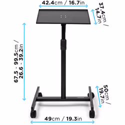 Duronic Projector Stand WPS20 | Adjustable Video Projector Floor Table on Wheels | Tall Moveable Laptop Trolley | Portable | On Caster Wheels |